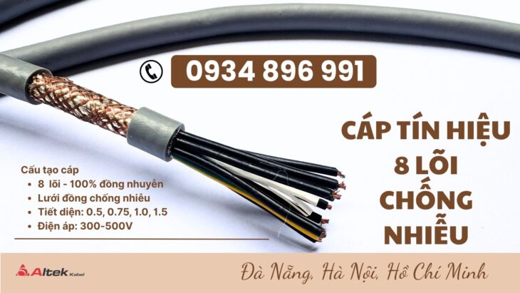 Cáp Tín Hiệu 8 x 1.0mm² chống nhiễu cung cấp tại Cần Thơ, Long An, HCM