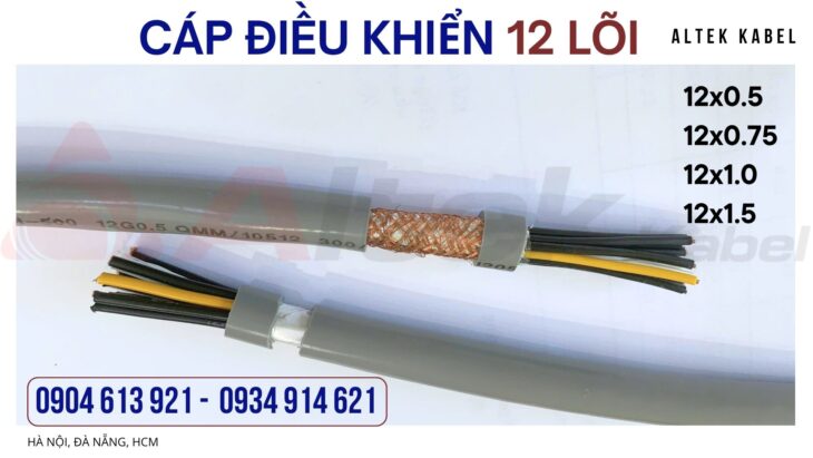 Cáp điều khiển tín hiệu 12×0.75mm2 Altek Kabel – chống nhiễu SH- 500 12G0.75SQMM