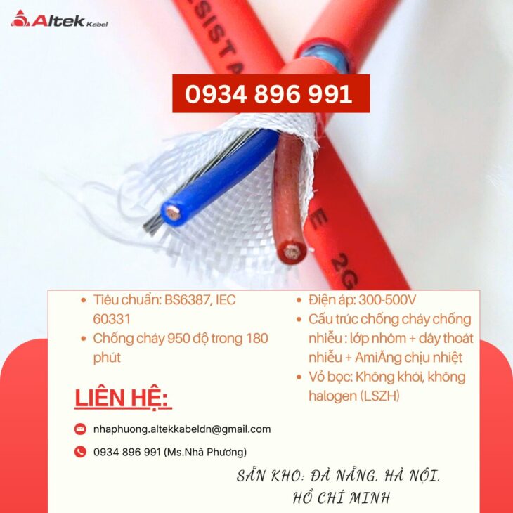 Cáp Chống Cháy Chống Nhiễu 2 Lõi – Phân Phối TP.HCM, Bình Dương, Đồng Nai – Hàng Luôn Có Sẵn