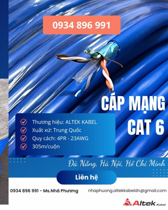 CÁP MẠNG CAT 6 ALTEK KABEL QUẢNG NAM, QUẢNG NGÃI, BÌNH ĐỊNH