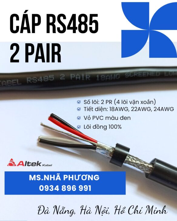 Cáp Tín Hiệu RS485 2 Pair 22 AWG Hồ Chí Minh – Giải Pháp Hệ Thống Công Nghiệp