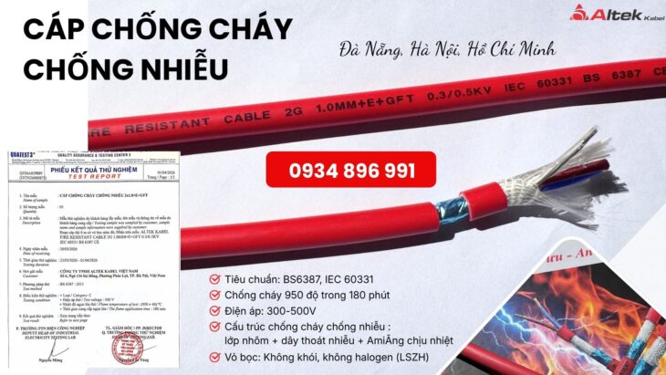 Cáp Chống Cháy Chống Nhiễu 2 Lõi – Giao Hàng TP.HCM, Bình Dương