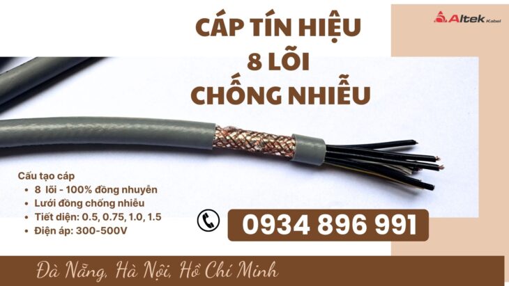 Cáp Tín Hiệu 8 x 1.0mm² chống nhiễu cung cấp tại Cần Thơ, Long An, HCM