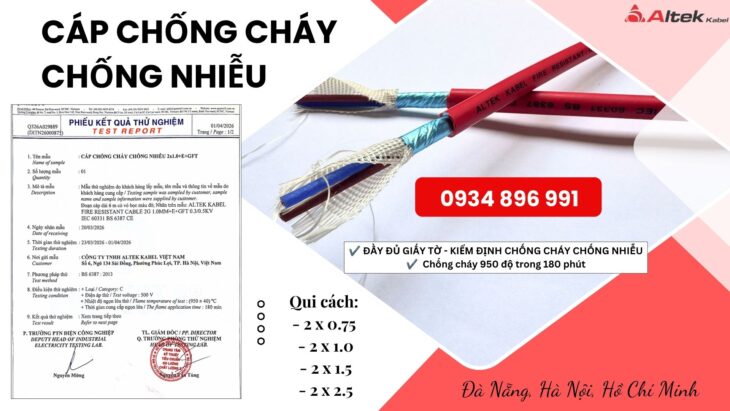 Cáp Chống Cháy Chống Nhiễu 2 Lõi – Giao Hàng TP.HCM, Bình Dương