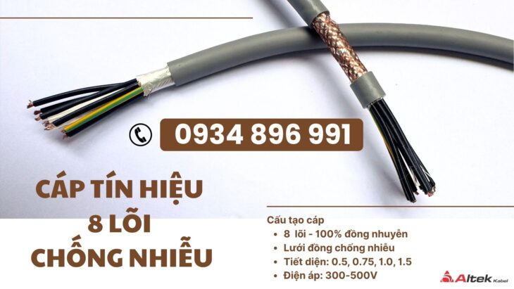 Cáp Tín Hiệu 8 x 1.0mm² chống nhiễu cung cấp tại Cần Thơ, Long An, HCM