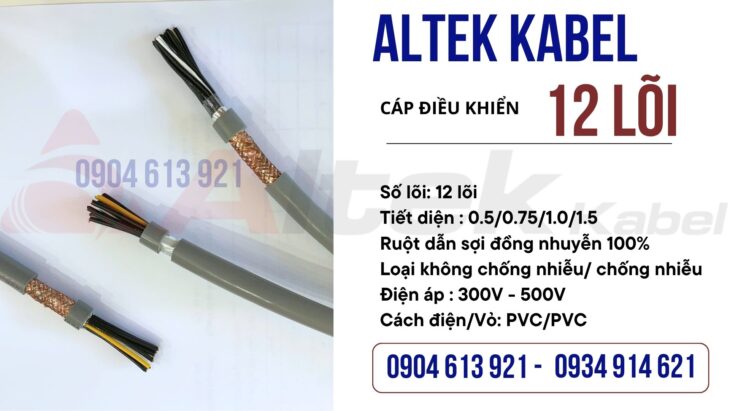 Cáp điều khiển tín hiệu 12×0.75mm2 Altek Kabel – chống nhiễu SH- 500 12G0.75SQMM
