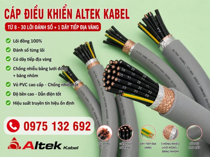Cáp điều khiển Altek Kabel – giải pháp truyền tín hiệu ổn định cho hệ thống công nghiệp và tự động
