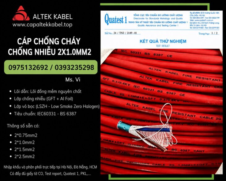 Cáp chống cháy chống nhiễu Altek Kabel – giải pháp an toàn cho hệ thống PCCC và công trình hiện đại