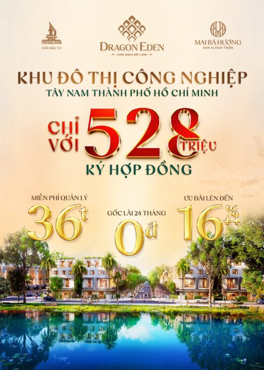 Chỉ từ 528 triệu ký HĐ – KHU ĐÔ THỊ CÔNG NGHIỆP TÂY NAM TP.HCM