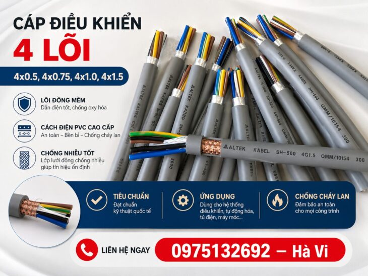 Cáp Điều khiển 4 lõi Altek Kabel