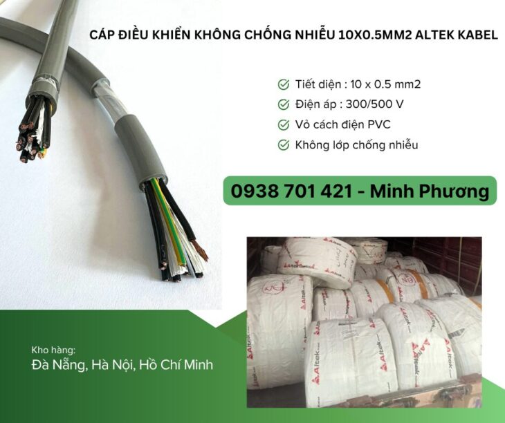 Cáp điều khiển không lưới chống nhiễu 10×0.5mm2 – Giải pháp tiết kiệm cho hệ thống tín hiệu