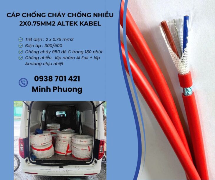 Cáp chống cháy chống nhiễu 2×0.75mm2 Altek Kabel phân phối toàn quốc, giá tốt