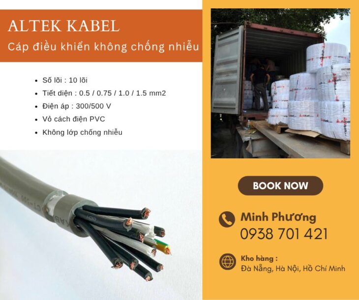 Báo giá cáp điều khiển không chống nhiễu 10×1.5mm2 mới nhất Đà Nẵng, Huế
