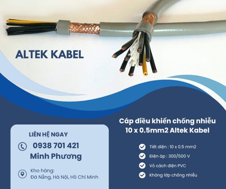 Kho có sẵn cáp điều khiển chống nhiễu 10×0.5mm2 uy tín – giao ngay