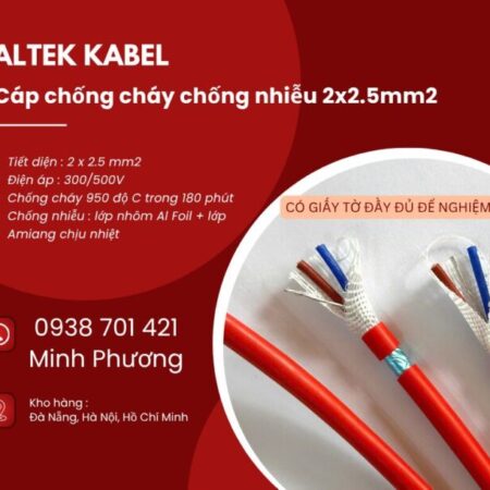 Cáp chống cháy chống nhiễu 2×2.5mm2 chất lượng cao cho công trình
