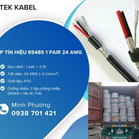 Cáp truyền thông RS485 1Pair 24AWG giá tốt cho hệ thống điều khiển Đà Nẵng, Hà Nội