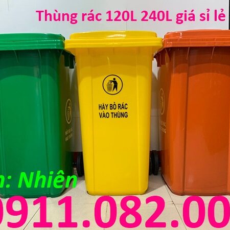 Địa chỉ phân phối thùng rác nhựa giá rẻ, thùng rác 120L 240L 660L chất lượng- lh 0911082000