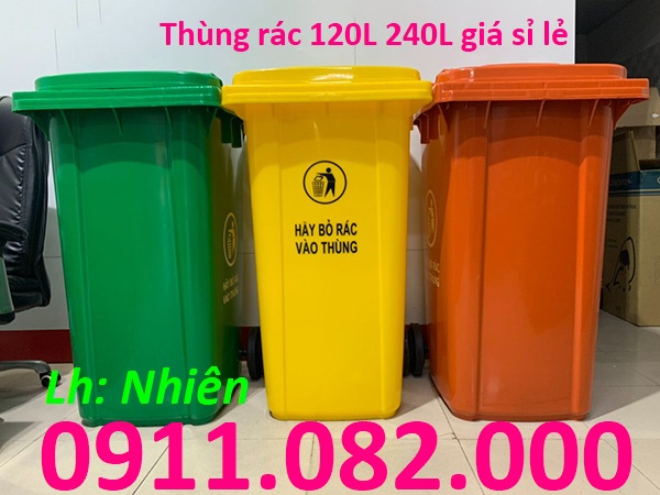 Địa chỉ phân phối thùng rác nhựa giá rẻ, thùng rác 120L 240L 660L chất lượng- lh 0911082000
