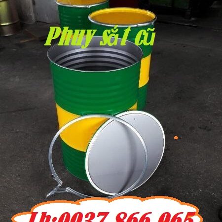 bán thùng phuy làm bàn trang trí, phuy cũ độ mới 80%, phuy nắp mở, thùng phuy, phuy cũ