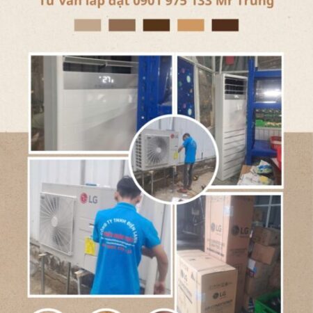 Lắp Máy Lạnh Tủ Đứng LG Cho Văn Phòng Tại LONG AN