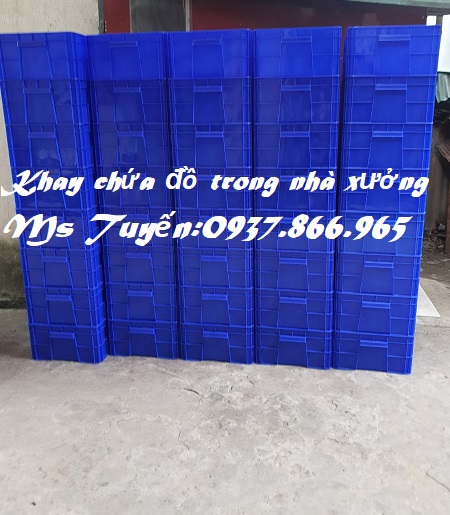 Thùng bít có nắp B8, bán khay công nghiệp tại Hà Nội, khay nhựa HPDE