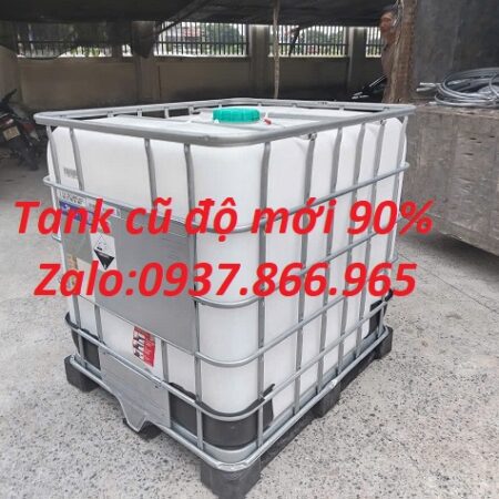 Bồn nhựa công nghiệp có khung, tank cũ, bồn nhựa màu trắng 1000l hàng mới