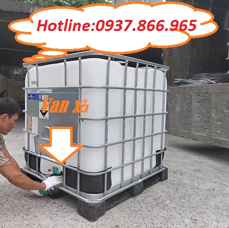 Bồn nhựa công nghiệp có khung, tank cũ, bồn nhựa màu trắng 1000l hàng mới