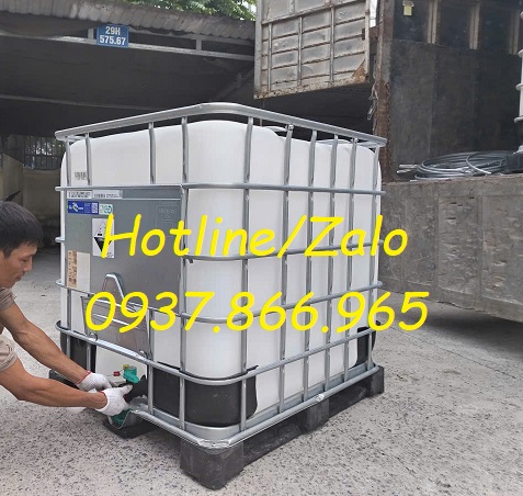 Bồn nhựa công nghiệp có khung, tank cũ, bồn nhựa màu trắng 1000l hàng mới