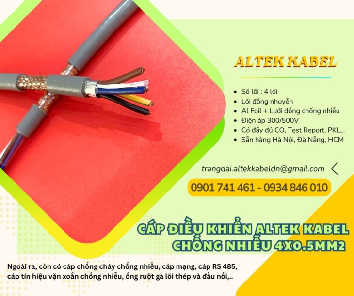 Cáp điều khiển chống nhiễu Altek Kabel 4×0.5 giao nhanh Hà Nội, HCM