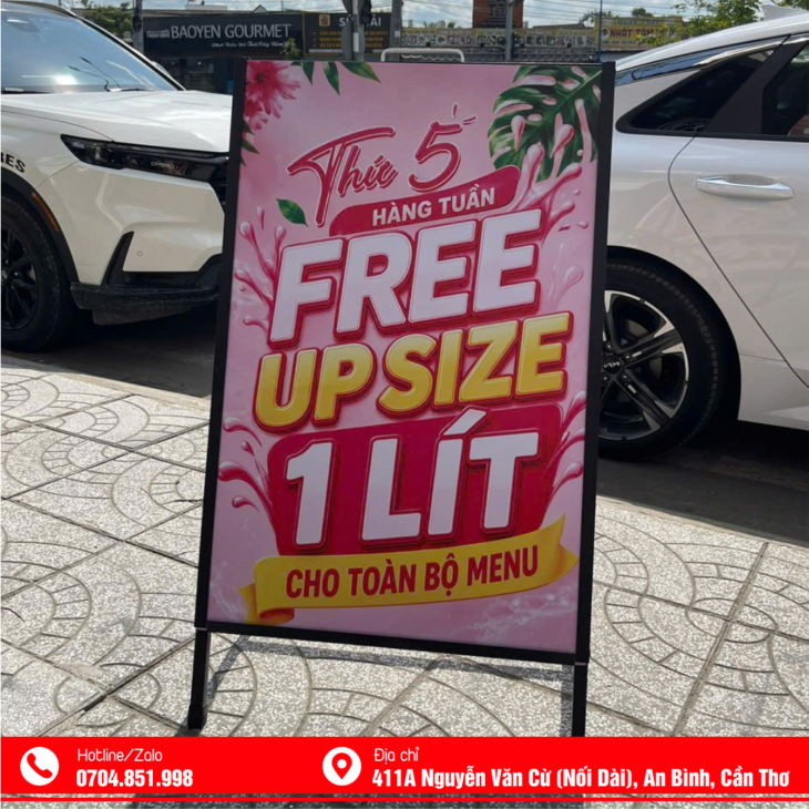 bảng standee menu chân chữ A gấp gọn