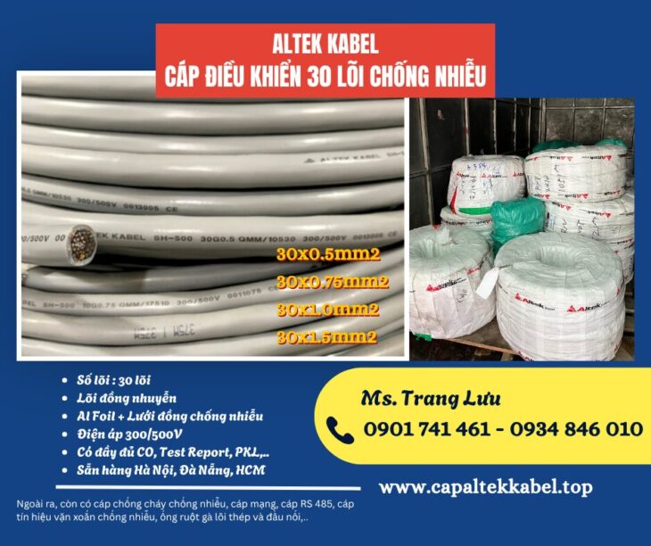 Cáp điều khiển chống nhiễu Altek kabel 30×0.5/30×0.75/30×1.0/30×1.5