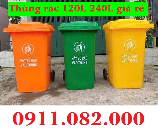 Sỉ lẻ thùng rác nhựa, thùng rác 120l – 240l – 660l giá tốt- lh 0911082000- nơi bán thùng rác giá rẻ
