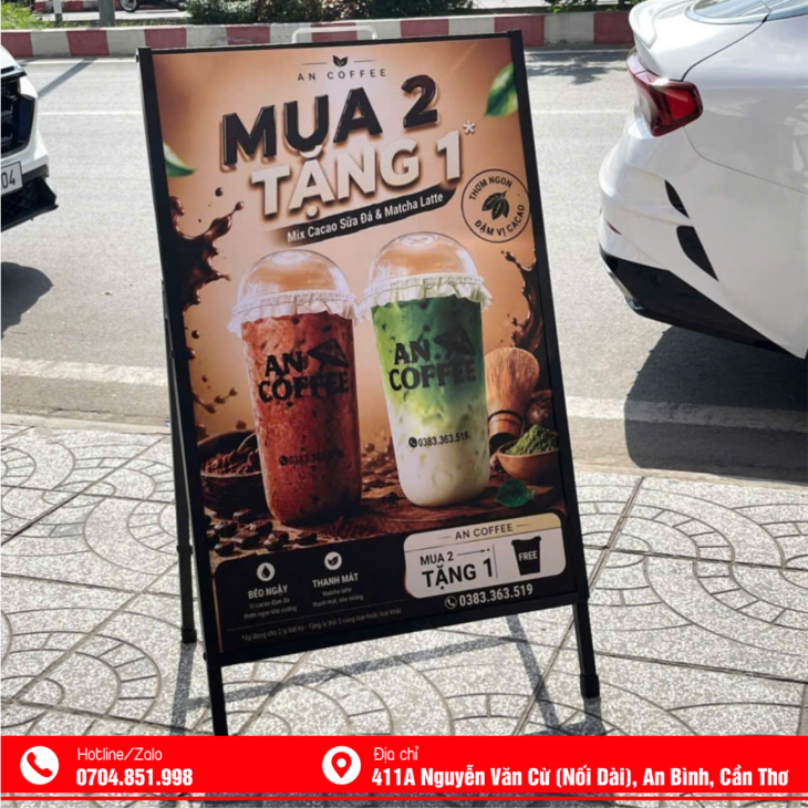 bảng standee menu chân chữ A gấp gọn