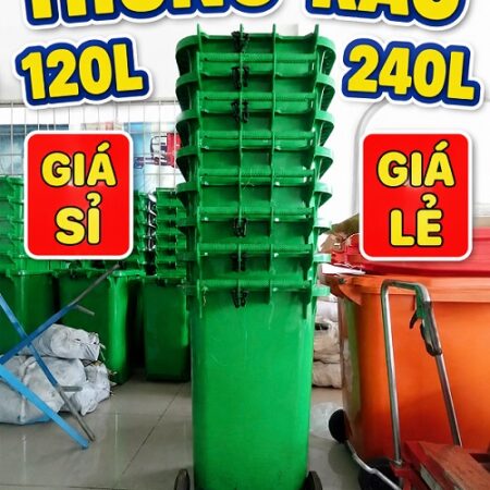 Thùng Rác Công Nghiệp Giá Tận Xưởng- thùng rác 120L 240L giá rẻ- lh 0911082000
