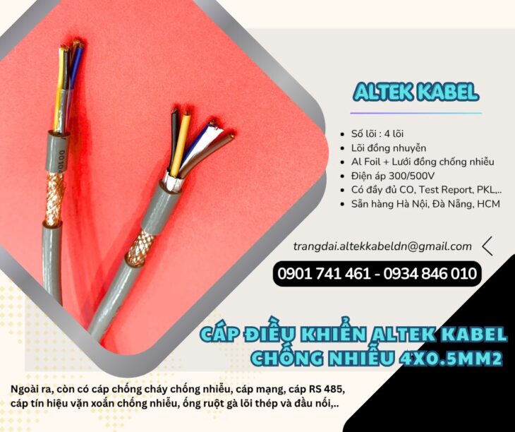 Cáp điều khiển chống nhiễu Altek Kabel 4×0.5 giao nhanh Hà Nội, HCM