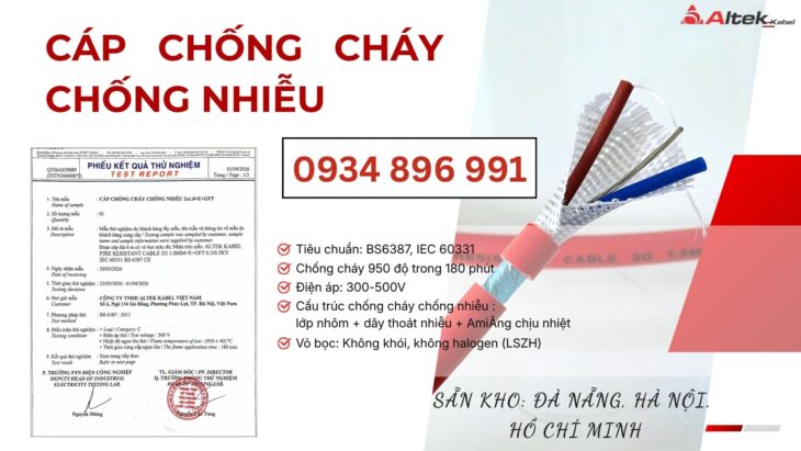 Cáp Chống Cháy Chống Nhiễu 2 lõi – Có Sẵn Tại Bình Dương, Đồng Nai, Cần Thơ