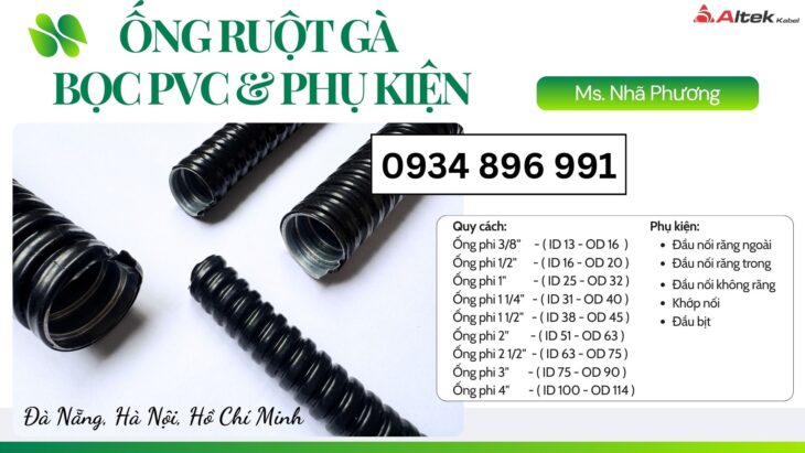 Ống Ruột Gà Kẽm Bọc Nhựa PVC Giá Sỉ Tại Đồng Nai, Bình Dương