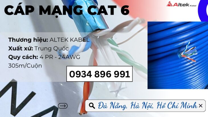 Cung Cấp Cáp Mạng Altek Kabel Cat6 Tại Quảng Nam, Quảng Ngãi, Bình Định – Giá Cạnh Tranh