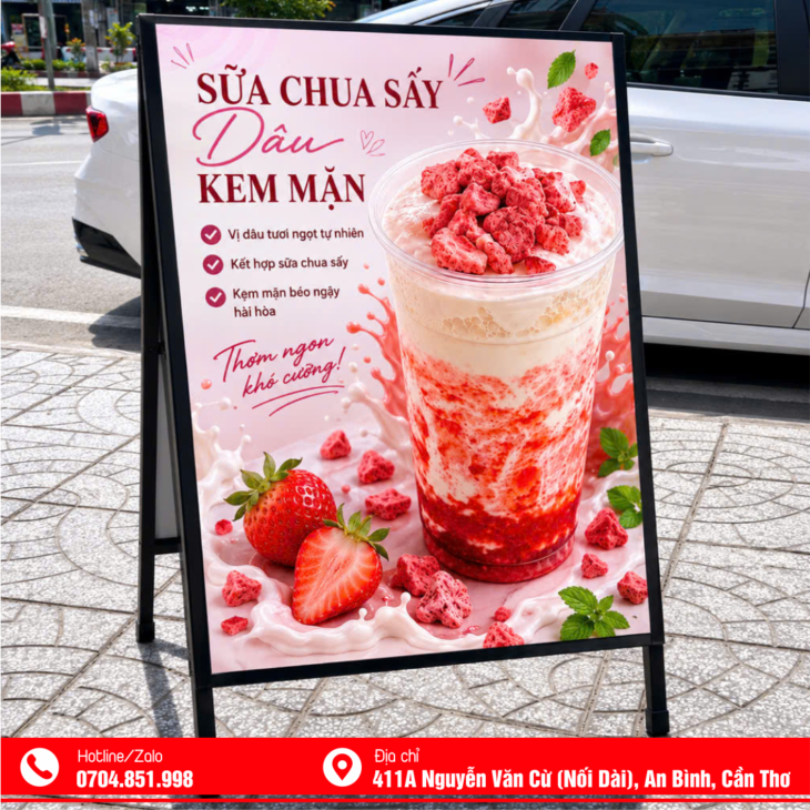 bảng standee menu chân chữ A gấp gọn