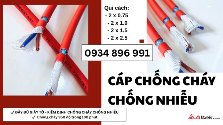 Dây Chống Cháy Chống Nhiễu 2×0.75mm² Giao Hàng Nhanh Đến Hà Nội, Bắc Ninh, Hưng Yên