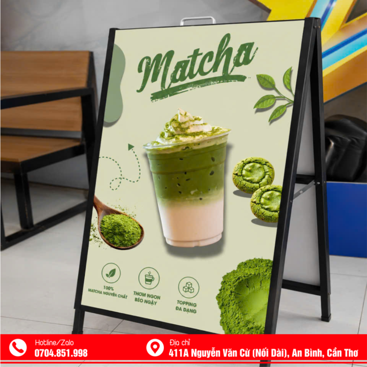 bảng standee menu chân chữ A gấp gọn