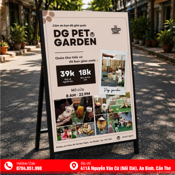 bảng standee menu chân chữ A gấp gọn
