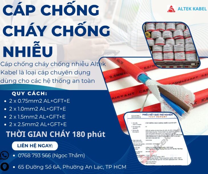 CẦN BÁN Cáp Chống Cháy Chống Nhiễu Altek Kabel 0.75mm2