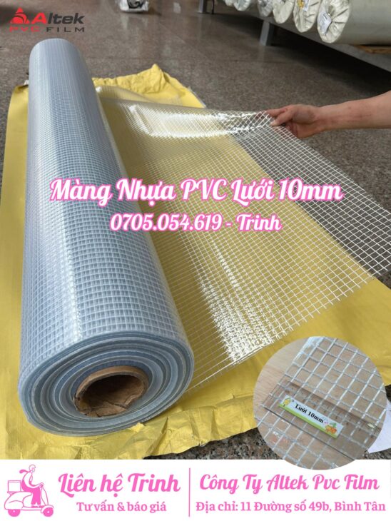 Nhựa PVC lưới 10mm hàng sẵn giá tốt, giao hàng nhanh
