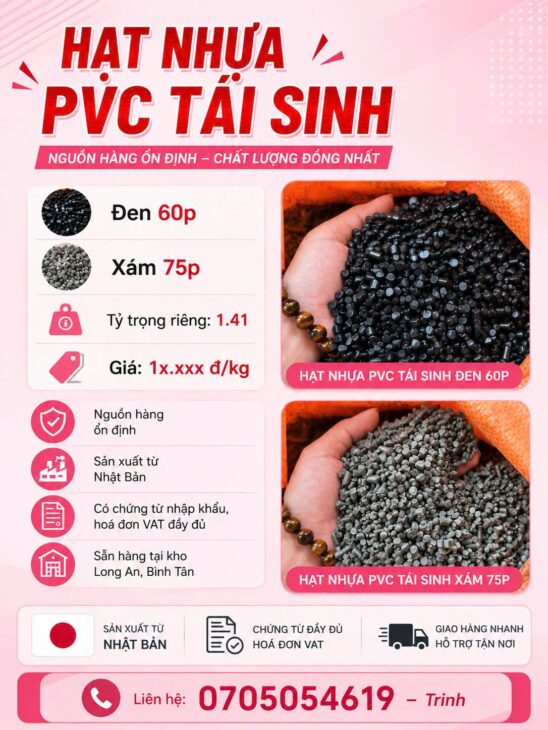 Hạt nhựa pvc tái sinh lựa chọn tốt cho nhà sản xuất, liên hệ ngay