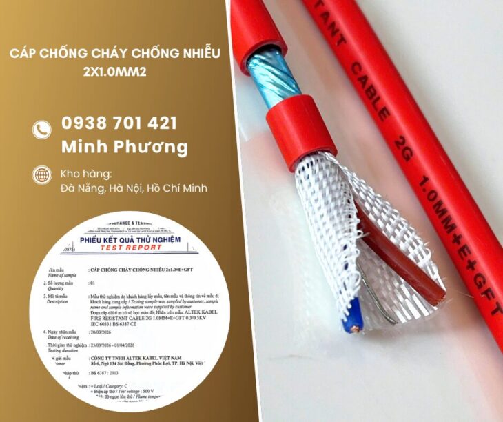 Cáp chống cháy chống nhiễu 2×1.0mm2 giá tốt – hàng sẵn kho Đà Nẵng, Hà Nội, HCM