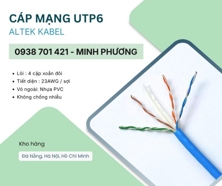 Cáp mạng UTP Cat6 – Giải pháp kết nối mạng tốc độ cao Quảng Ngãi, Bình Định, Huế