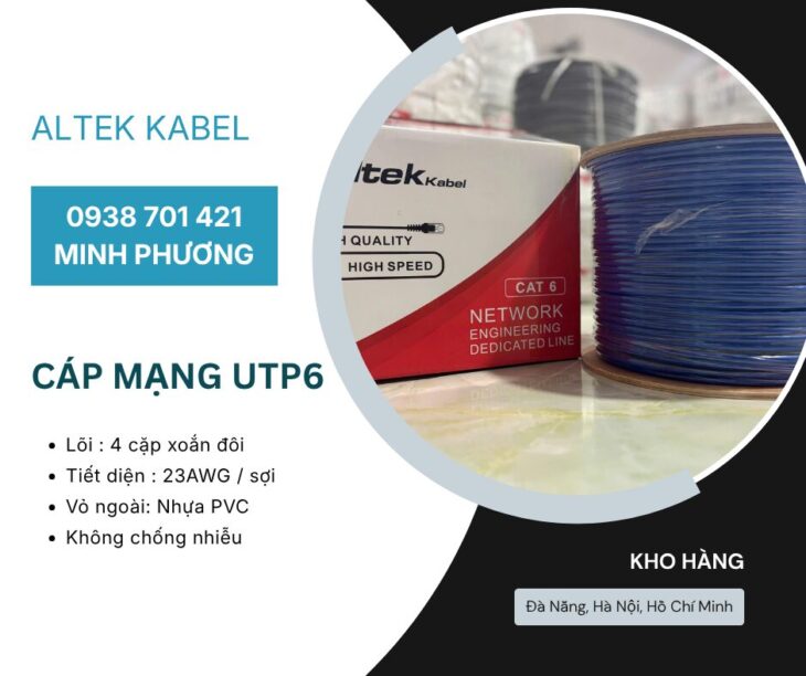 Cáp mạng UTP Cat6 – Giải pháp kết nối mạng tốc độ cao Quảng Ngãi, Bình Định, Huế