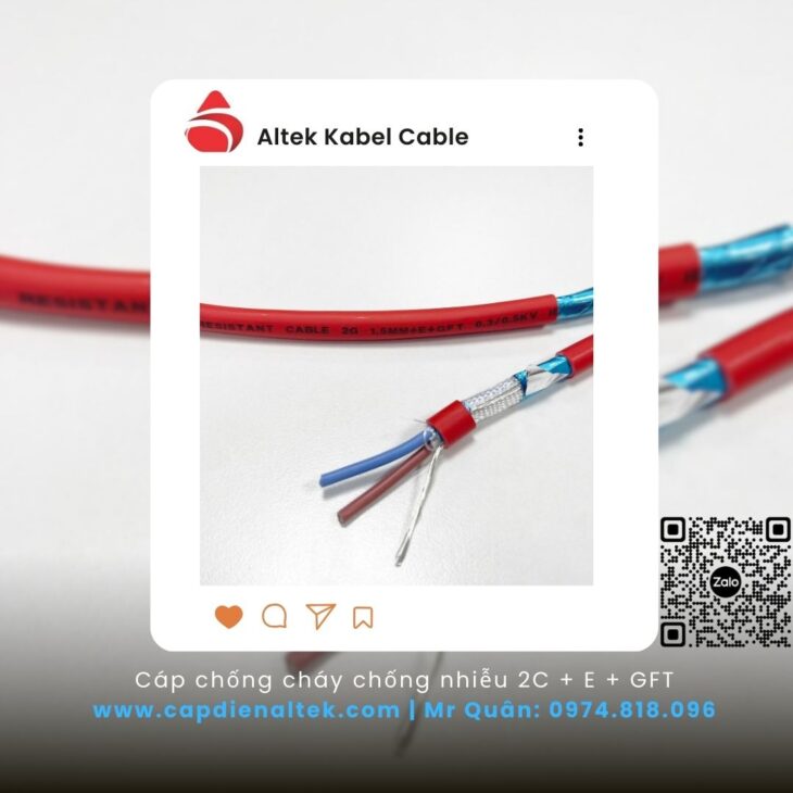 Altek Kabel: Cáp chống cháy, chống nhiễu 2 lõi