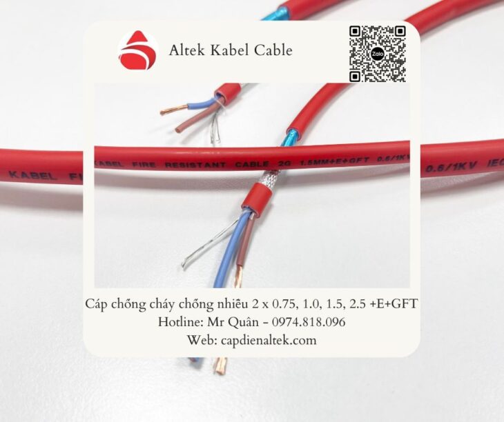 Altek Kabel: Cáp chống cháy, chống nhiễu 2 lõi